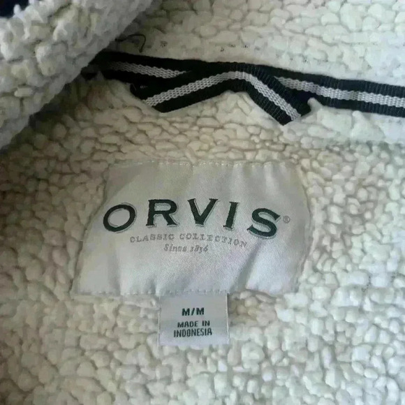 Orvis Mens Dark Gray and Black Sherpa Lined 1/4 Zip Sweater  M - Picture 11 of 16